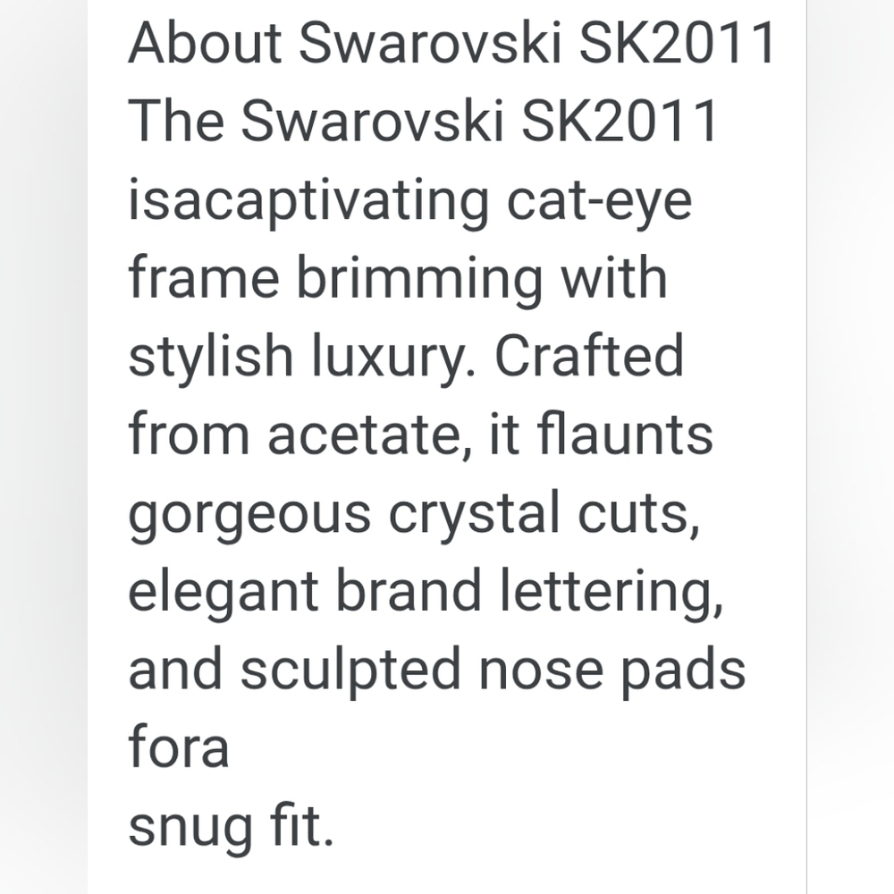 Swarovski Sk2011 W.crystals,Cat Eye Bifocal Glasses Elegant Accessories W.pink C - Picture 11 of 11